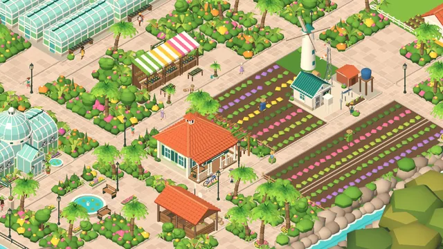 Jardim Vivo, com a estufa e os canteiros